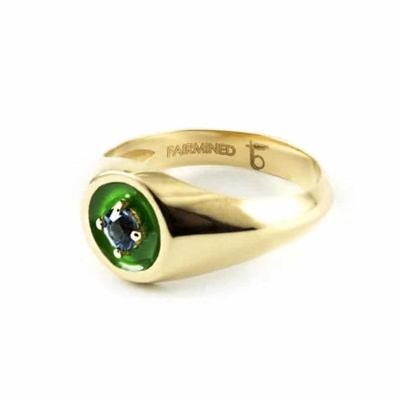 FAIRMINED sustainable gold mini chevalier ring Thais Bernardes Jewellery