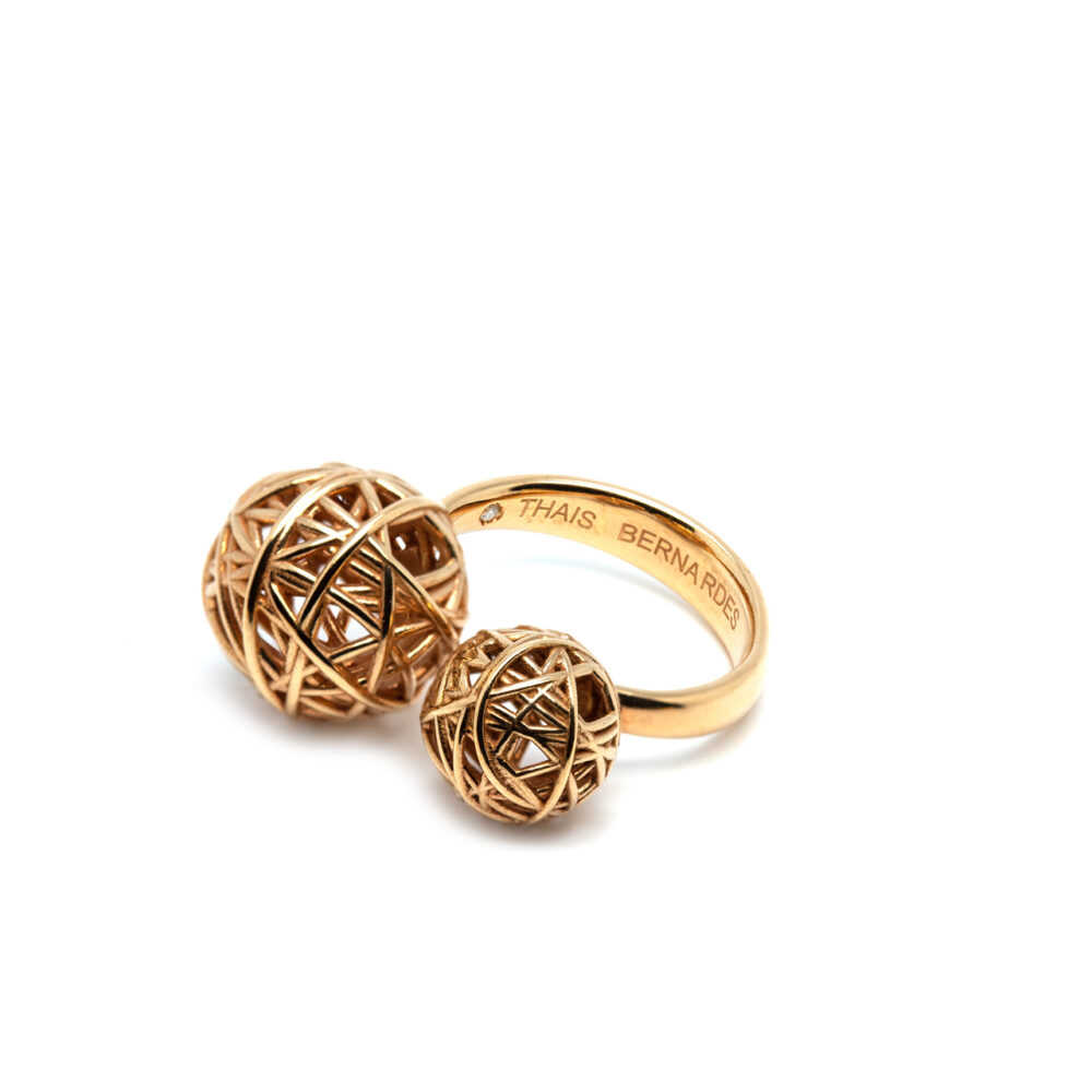925 gold-plated silver open ring, Thais Bernardes jewellery