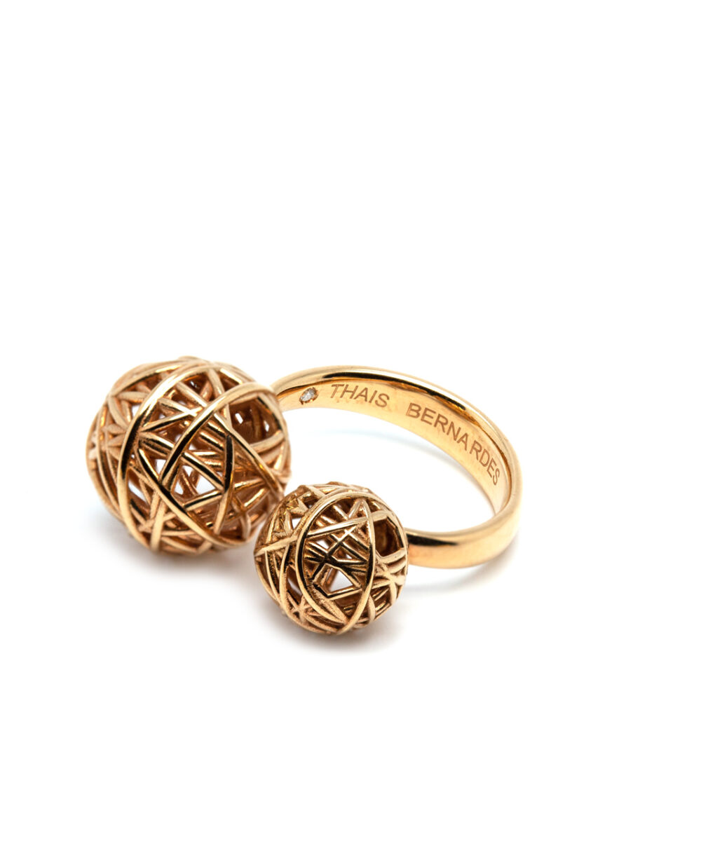 925 gold-plated silver open ring, Thais Bernardes jewellery