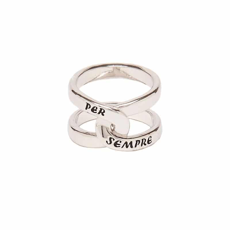 Anello Infinito Con Inciso "Yours Forever" In Argento Sterling 925 - Regalo Romantico In Scatola Portagioie