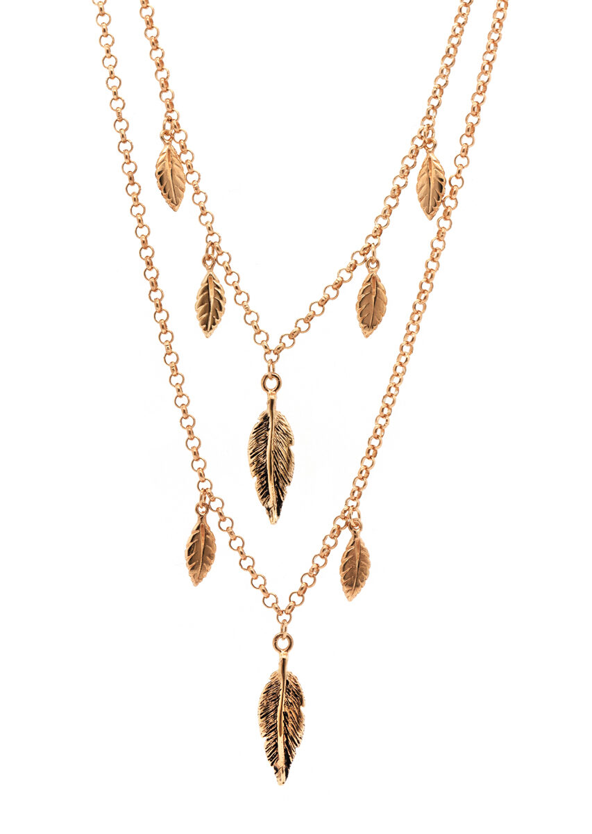 double necklace with feathers. Thais Jewellery