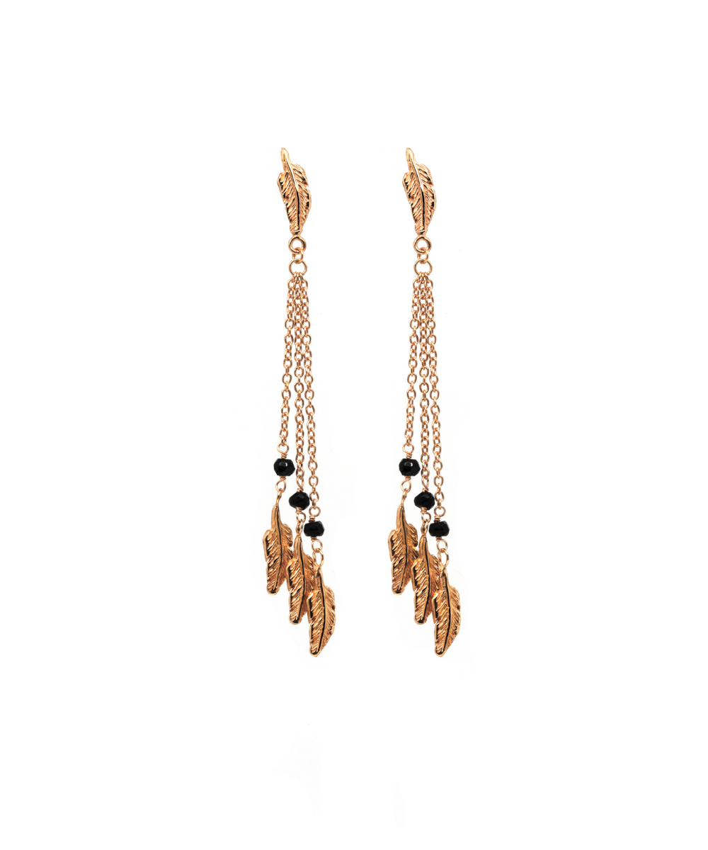 Gold feather dream earrings. Thais Bernardes Jewellery