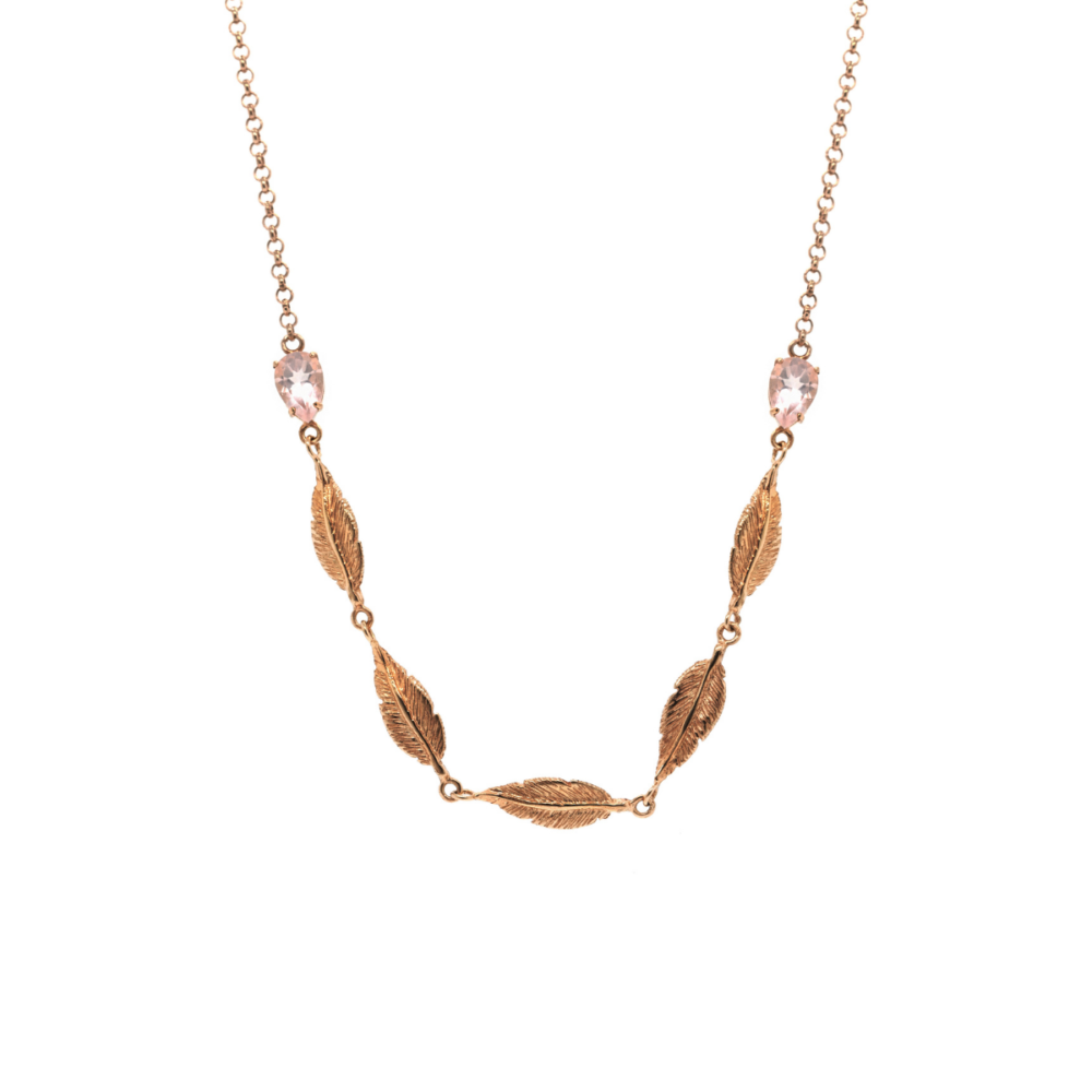 925 sterling silver gold-plated feather choker necklace.Thais Bernardes Jewellery
