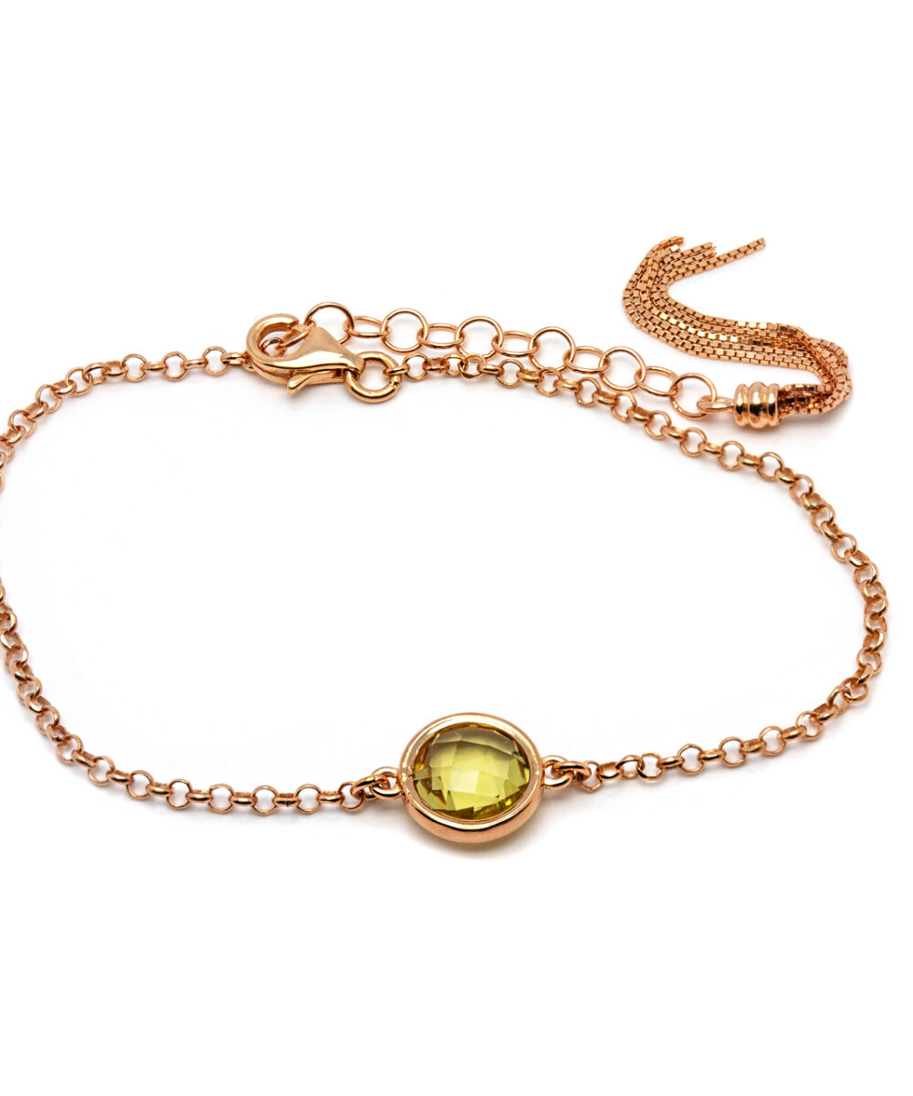 925 gold-plated silver bracelet with lemon quartz stone, Thais Bernardes jewellery
