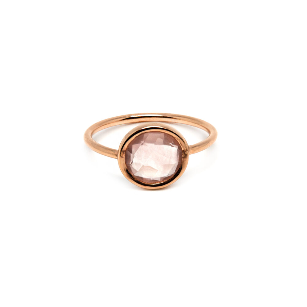 in the Colors rose quartz 925 gold-plated silver and natural rose quartz stone