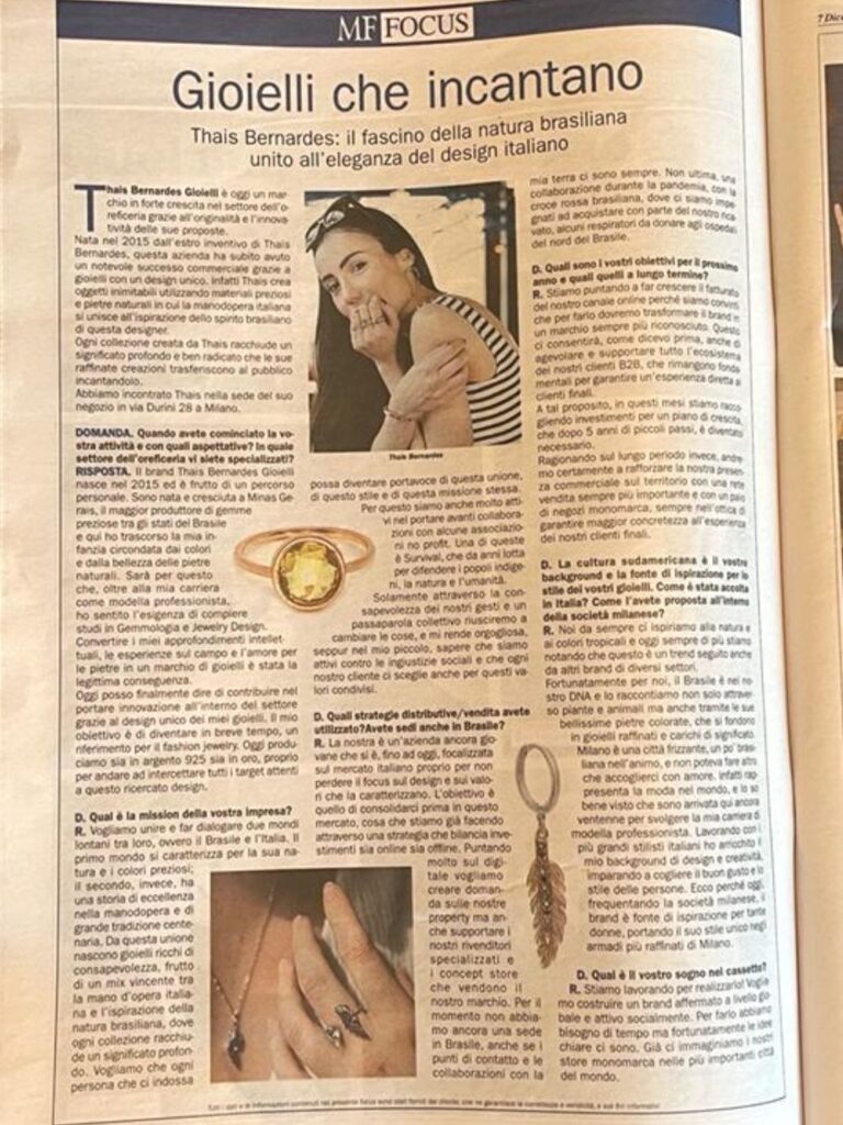 Mailand Finanzen Schmuck Thais Bernardes