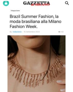 GAZZETTA DI MILANO GIOIELLI THAIS BERNARDES MILANO FASHION WEEK