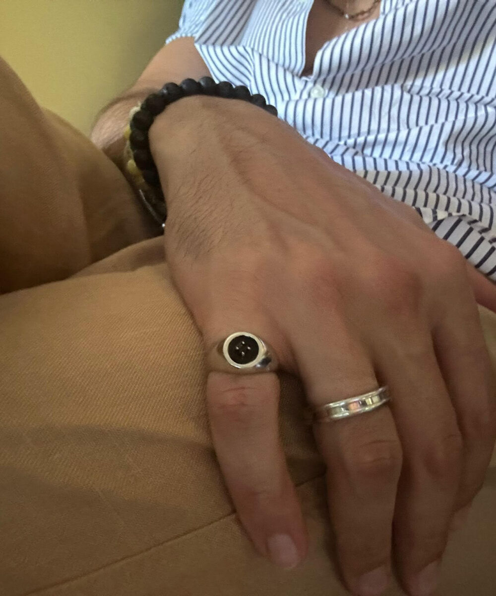 Anello Mini Chevalier Smaltato Nero – Image 5