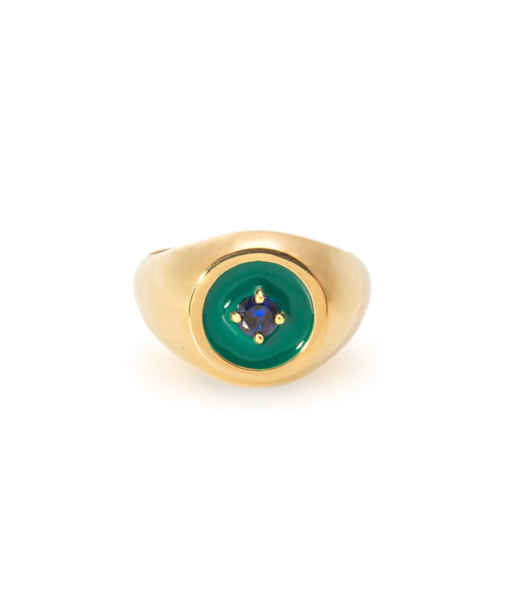 Bague Mini Sceau Vert Thais Bernardes joaillerie
