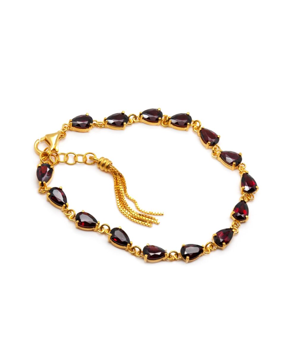 Tennis Bracelet Garnet Jewellery Thais Bernardes