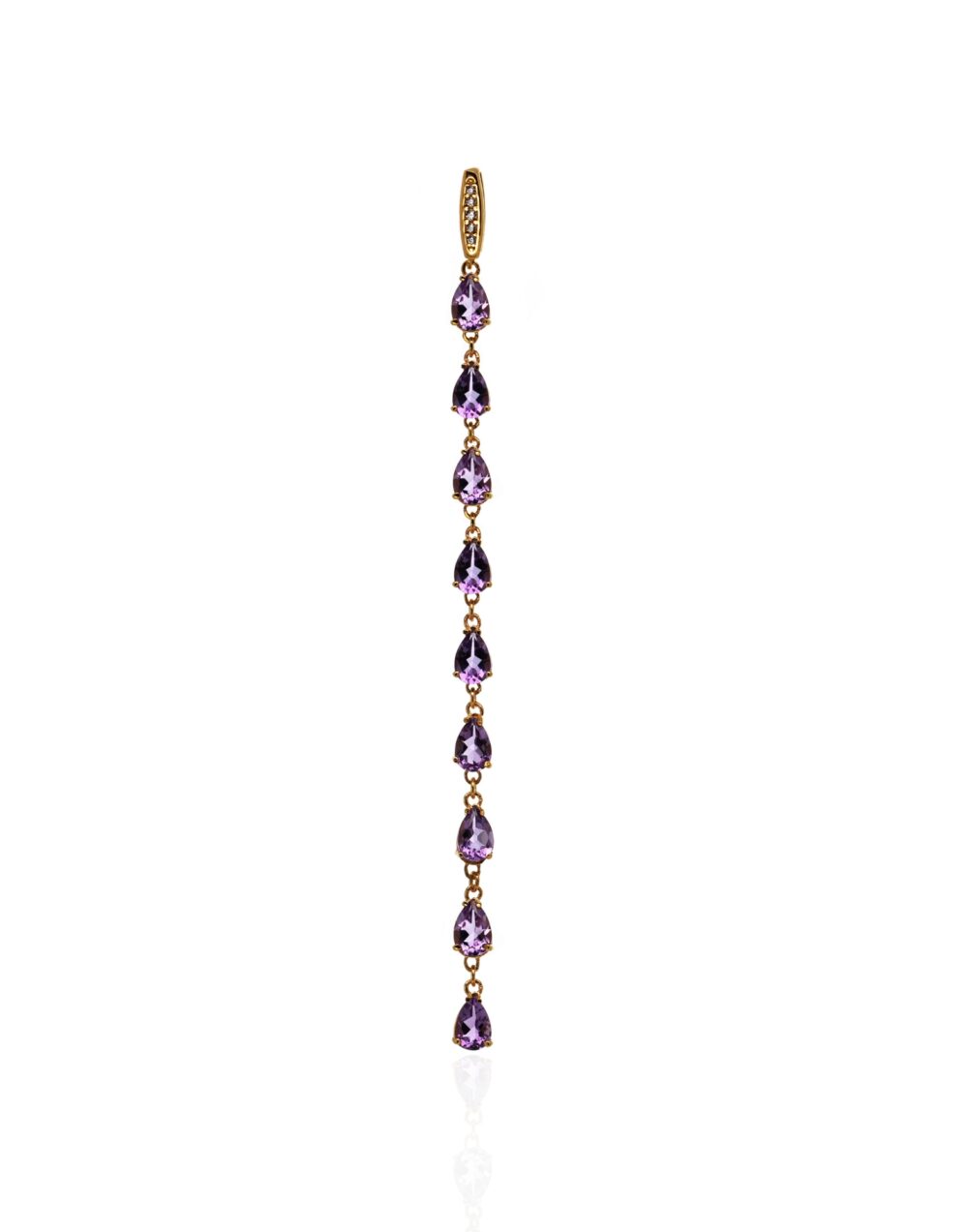 Langer Mono-Ohrring Amethyste