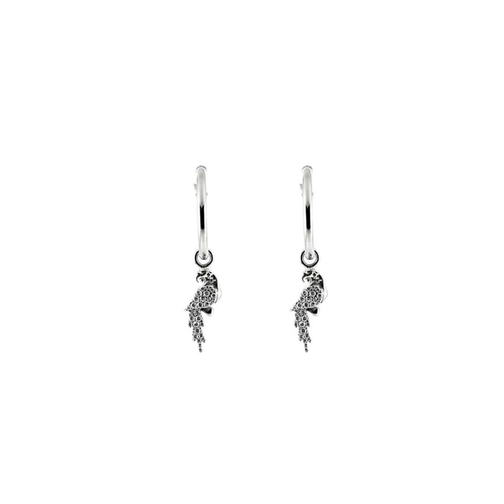 Hoop Earrings with Parrot