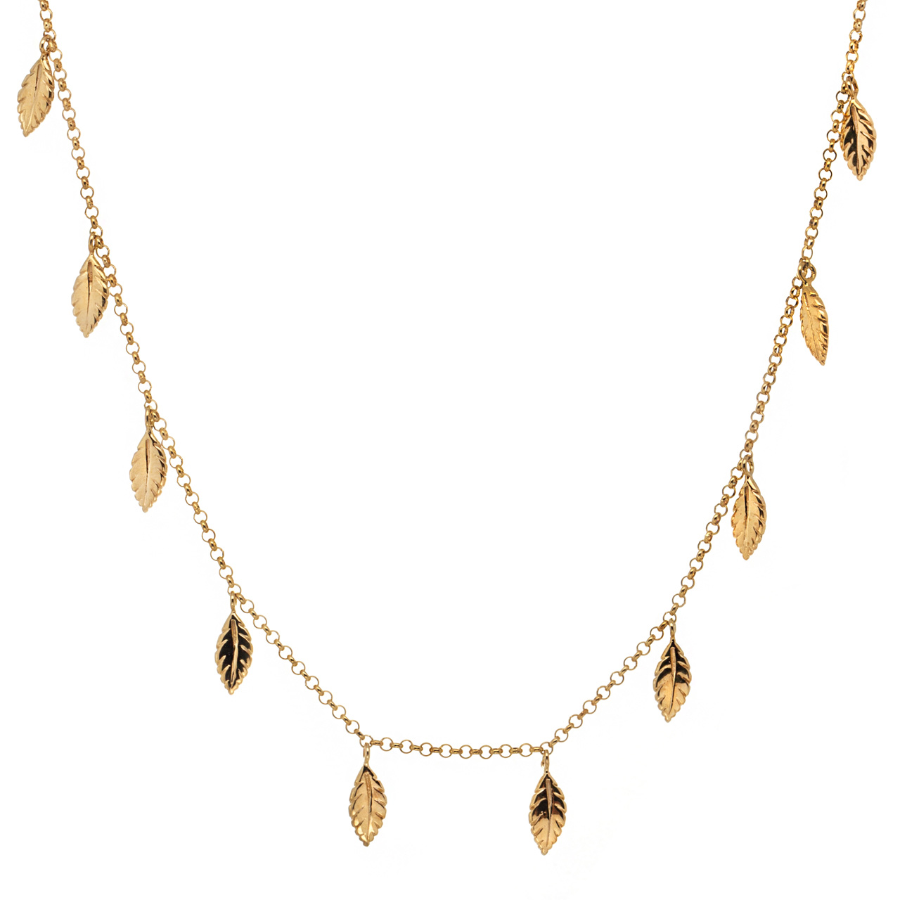 Crew Necklace with Mini Feathers