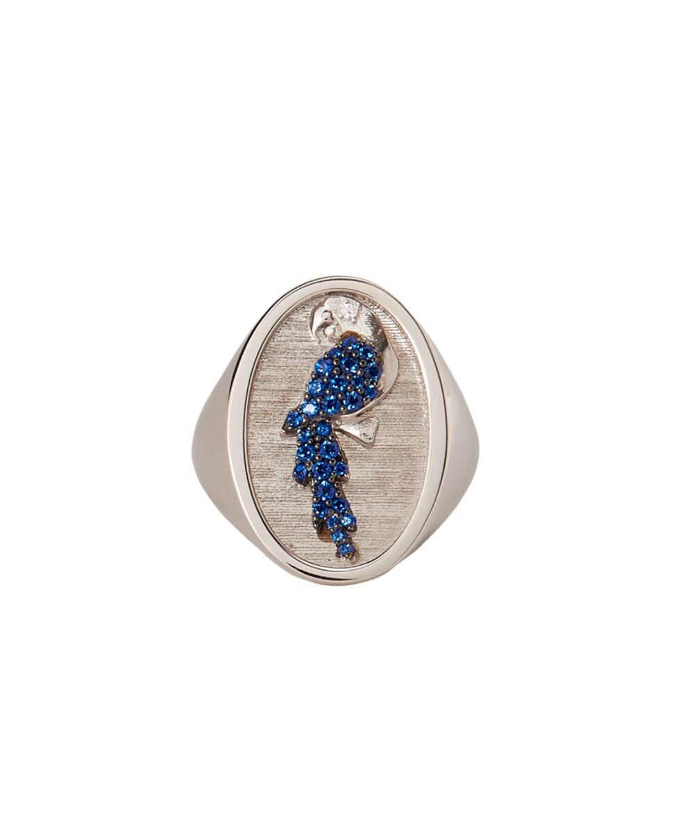 Anello Chevalier Pappagallo – Argento con Pietre Blu